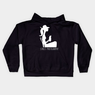 Street photography silhouette Kids Hoodie